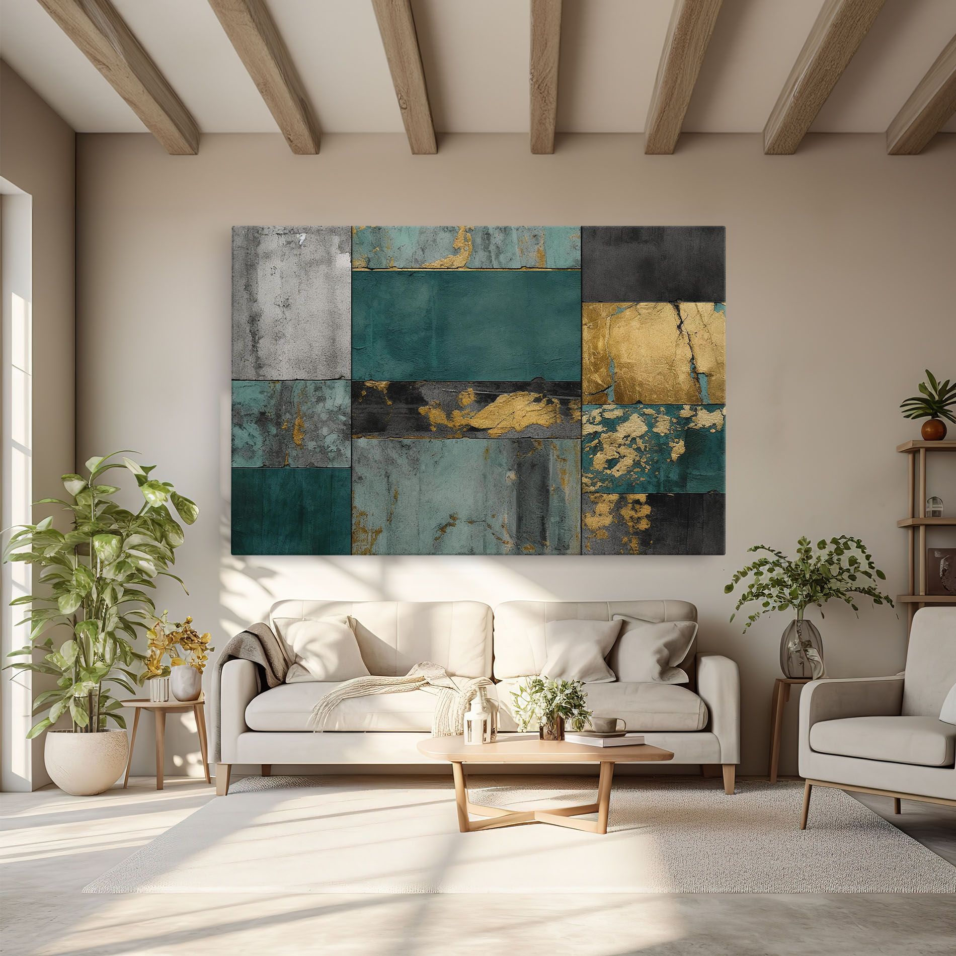 Vászonkép Golden Green Painting