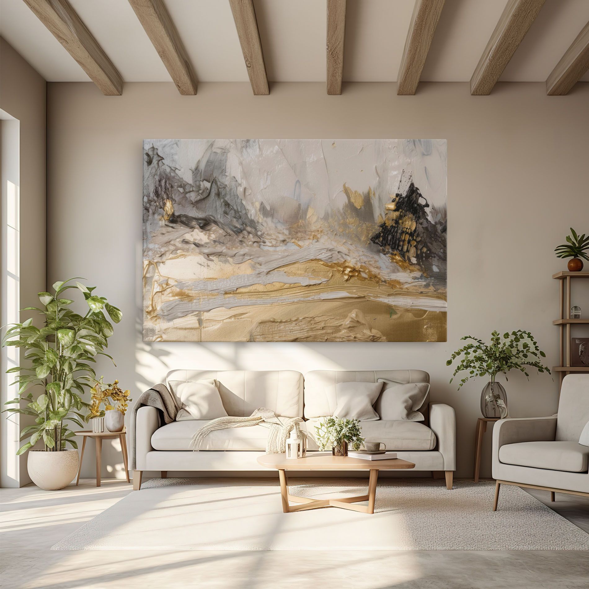 Vászonkép Abstract White Waves